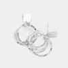 Fashnzfab Layered Metal Hoop Clip On Earrings In Silver