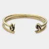 Fashnzfab Layered Metal Knot Cuff Bracelet Gold Burnished In Gold