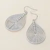 Fashnzfab Layered Metal Wire Teardrop Dangle Earrings In Silver