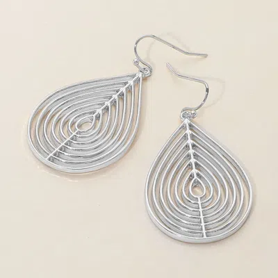 Fashnzfab Layered Metal Wire Teardrop Dangle Earrings In Silver