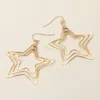 Fashnzfab Layered Open Metal Star Dangle Earrings In Gold
