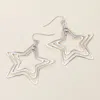 Fashnzfab Layered Open Metal Star Dangle Earrings In Silver