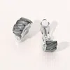 Fashnzfab Layered Ripped Metal Clip On Earrings In Metallic