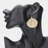 Fashnzfab Leaf Drop Earrings In Gold