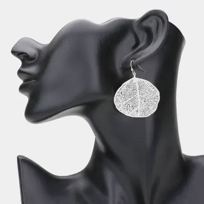Fashnzfab Leaf Drop Earrings In Silver
