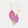 Fashnzfab Leaf Metal Filigree Dangle Earrings In Multi