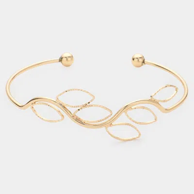 Fashnzfab Leaf Twig Cuff Bracelet Gold