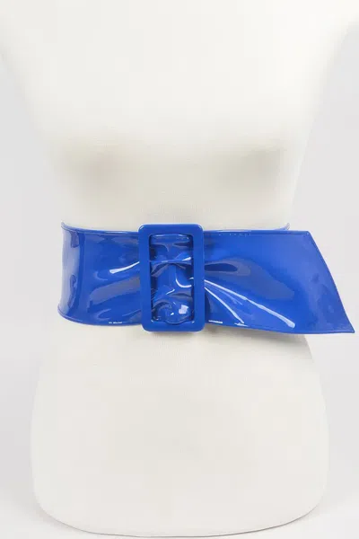 Fashnzfab Leather Cross Body Strap Clutch In Blue