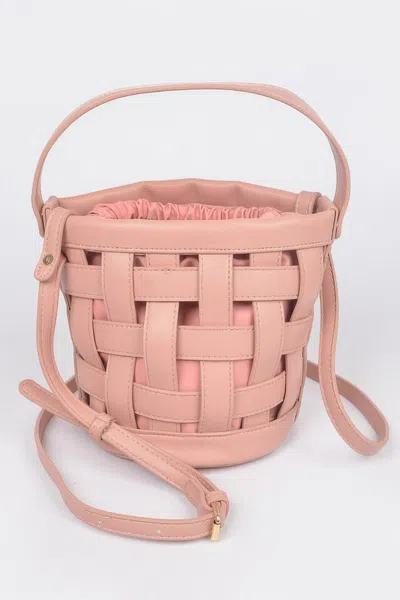 Fashnzfab Leather Cross Body Strap Clutch In Pink