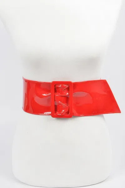 Fashnzfab Leather Cross Body Strap Clutch In Red