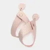 Fashnzfab Leather Ribbon Dangle Earrings - Rose Gold In Pink