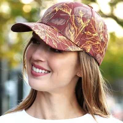 Fashnzfab Leaves Patterned Baseball Cap In Brown