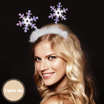 Fashnzfab Led Light Up Snowflake Headboppers Headband In White