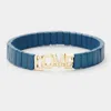 Fashnzfab Lego Block Love Stretch Bracelet Gold, Green In Multi