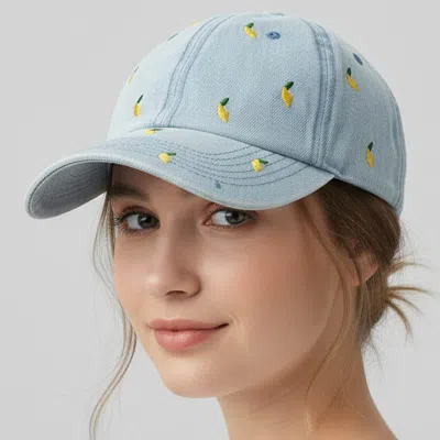 Fashnzfab Lemon Embroidery Pattern Baseball Cap In Multi