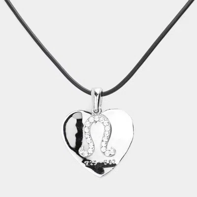 Fashnzfab Leo - Zodiac Heart Layered Pendant Necklace In Metallic