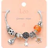 Fashnzfab Leo Zodiac Sign Constellation Multi Bead Charm Bracelet Orange In Orange