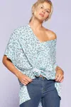 Fashnzfab Leopard And Letter Printed Knit Top In Multi