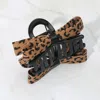 Fashnzfab Leopard Bow Har Claw Clip In Brown