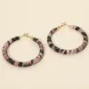 Fashnzfab Leopard Fabric Wrapped Hoop Earrings In Multi