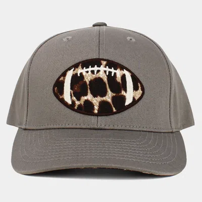 Fashnzfab Leopard Football Ball Front Baseball Cap In Gray