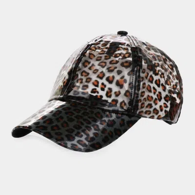 Fashnzfab Leopard Pattern Baseball Cap In Black
