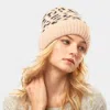 Fashnzfab Leopard Pattern Beanie Hat In Pink