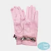 Fashnzfab Leopard Pattern Bow Accent Smart Touch Gloves In Pink