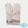 Fashnzfab Leopard Pattern Bow Accent Smart Touch Gloves In Sand