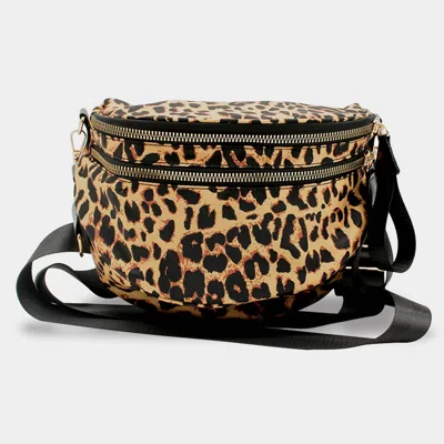 Fashnzfab Leopard Pattern Crossbody Bag In Multi