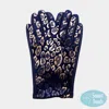 Fashnzfab Leopard Pattern Smart Touch Gloves In Blue