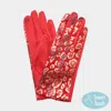 Fashnzfab Leopard Pattern Smart Touch Gloves In Red
