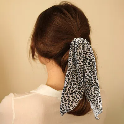 Fashnzfab Leopard Pattern Velvet Pony Hairband In Multi