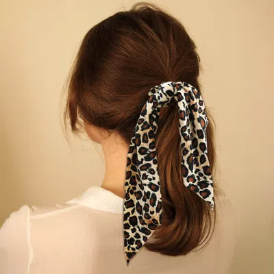 Fashnzfab Leopard Pattern Velvet Pony Hairband In Multi