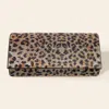 Fashnzfab Leopard Patterned Bling Evening Clutch / Crossbody Bag In Multi