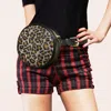 Fashnzfab Leopard Patterned Bling Round Fanny Pack / Belt / Crossbody Bag In Multi
