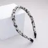 Fashnzfab Leopard Patterned Bling Stone Headband In Black