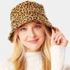 Fashnzfab Leopard Patterned Bucket Hat In Brown