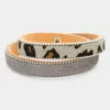 Fashnzfab Leopard Patterned Calf Magnetic Wrap Bracelet Gray In Gray