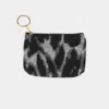Fashnzfab Leopard Patterned Coin / Card Purse In Black