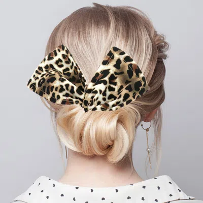 Fashnzfab Leopard Patterned Deft Bun Maker Hairband In Brown