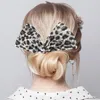 Fashnzfab Leopard Patterned Deft Bun Maker Hairband In Gray