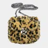 Fashnzfab Leopard Patterned Faux Fur Crossbody Bag In Multi