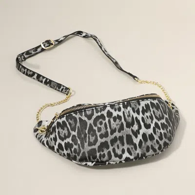 Fashnzfab Leopard Patterned Faux Leather Crossbody Bag In Multi