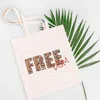 Fashnzfab Leopard Patterned Freedom Message Printed Canvas Tote Eco Bag In Multi