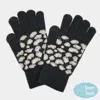 Fashnzfab Leopard Patterned Knit Smart Gloves In Gray