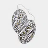Fashnzfab Leopard Patterned Metal Oval Dangle Earrings In Metallic