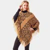 Fashnzfab Leopard Patterned Poncho In Animal Print