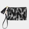 Fashnzfab Leopard Patterned Pouch Bag With Wristlet In Multi
