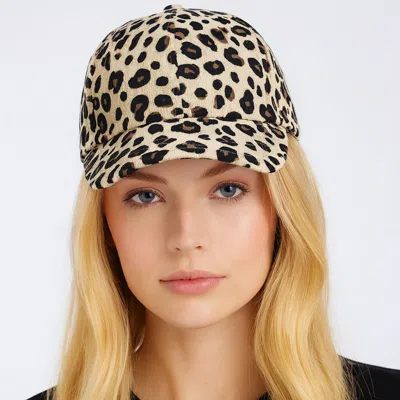 Fashnzfab Leopard Print Baseball Cap In Multi